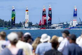 Team Australia's Flying Roo leads the way during day one of the SailGP event in Bermuda. (Supplied/AAP PHOTOS)