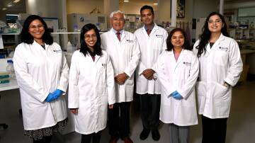 FECRI's Dr Aparna Jayachandran (left), Dr Arpita Poddar, Prof George Kannourakis, Assoc. Prof Prashanth Prithviraj, Dr Sushma Rao, Dr Farah Ahmady. Picture by Adam Trafford