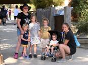 Maree (left) and Kara (right) with Billie, Elena, Blake and Sebastian at the Ballarat Wildlife Park.