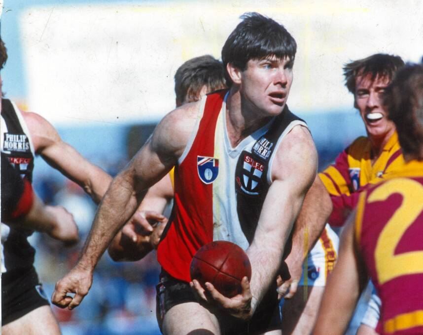 STAR: And in his St Kilda days, in action against the Brisbane Bears in the early 1990s, a time when he led St Kilda to the finals.