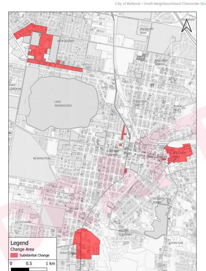 Areas of 'substanstial change' in the draft Neighbourhood Character Study. Picture supplied 