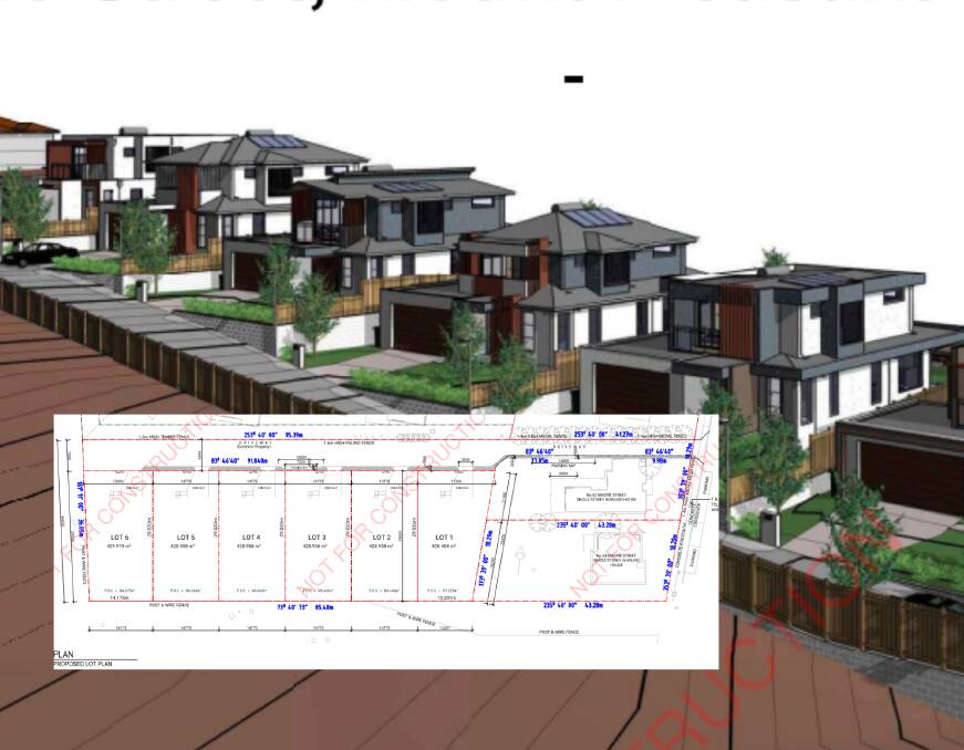 Plans for the proposed Magpie Street subdivision. Picture supplied