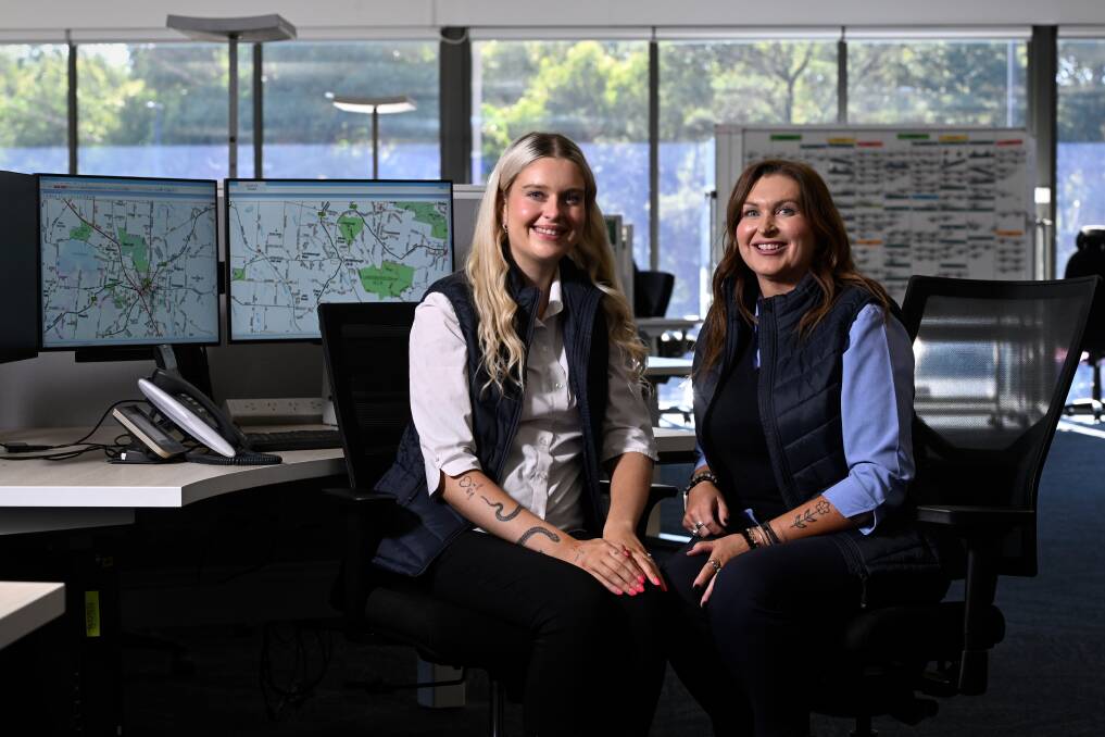 Mum and daughter Michelle (right) and India Hill have a special relationship, with both of them working at the Ballarat Triple Zero Victoria State Emergency Communication Centre (SECC). Picture by Adam Trafford