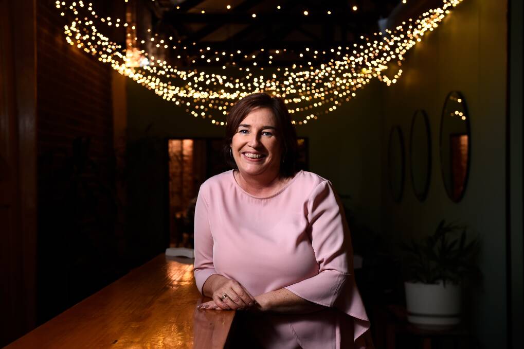 Commerce Ballarat chief executive Jodie Gillett, has been awarded a Medal of the Order of Australia, at Mitchell Harris Wines. Picture by Adam Trafford.