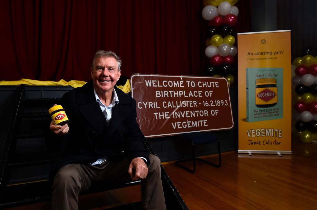 Jamie Callister, grandson of Vegemite inventor Cyril Percy Callister celebrates 100 years of the beloved Australian spread at the Beaufort town hall. Pictures by Adam Trafford. 
