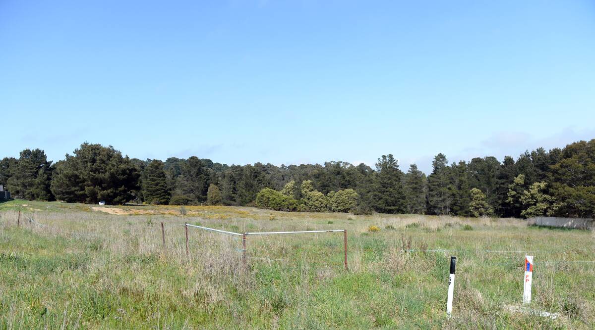 The site of a City of Ballarat-approved 19-lot subdivision in Mount Pleasant. Picture by Kate Healy