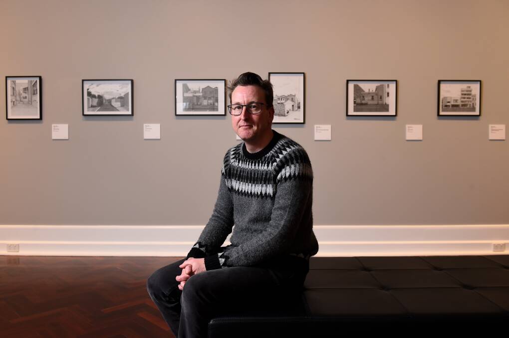 Bren Luke at his new exhibition Ballarat Streetscapes in the Ballarat Art Gallery. Picture by Adam Trafford. 