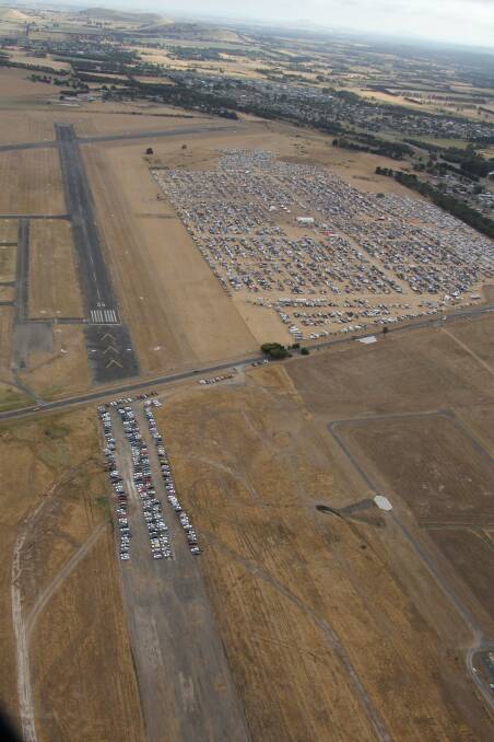 Until now, the Ballarat Swap Meet has been held next to the Ballarat Airport - pictured in February - but the land has now been taken over over for a State Government project. Picture by Wayne Rigg.