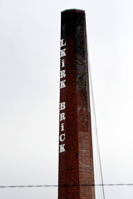 The chimney has now been stripped of all lettering. This is how it looked on Tuesday. Picture by Lachlan Bence.