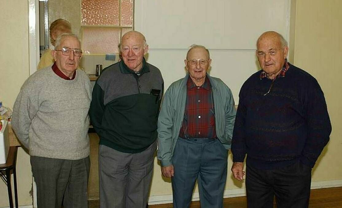 Bill Tregenna (second from right) at a Sebastopol RSL meeting in 2002. Picture by Ian Wilson.