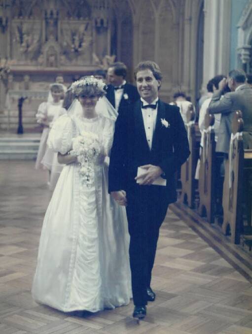 Janet and Bruce Hillgrove - then both science/maths teachers - on their 1986 wedding day. Picture supplied by V Hillgrove.