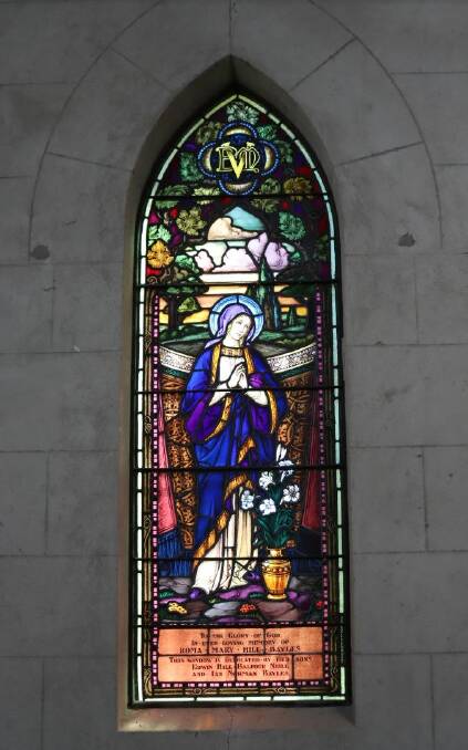One of the striking stained glass windows at St James in Morrisons - one of the last civic structures left in the former goldrush town. Picture supplied.