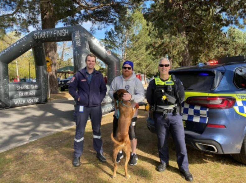Only Human. Paramedics, police, firefighters, defence personnel and more gathered ion Ballarat to recognise each other's burdens and show solidarity. Picture Victoria Police. 