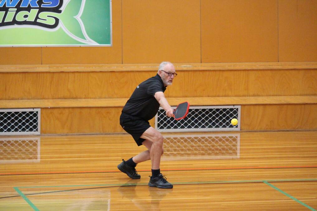 Mike Stroud competing in a recent pickleball tournament in Warrnambool. Picture supplied