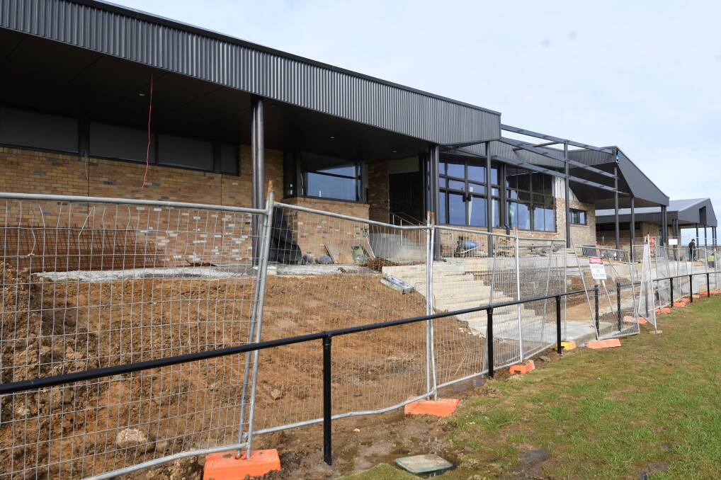 The unfinished pavilion at Ballan Football Netball Club on 10/07/2023. Picture by Lachlan Bence