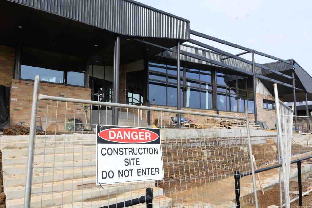 The Ballan Football Netball Club rooms are still a construction site after nearly two years of work. Picture by Lachlan Bence