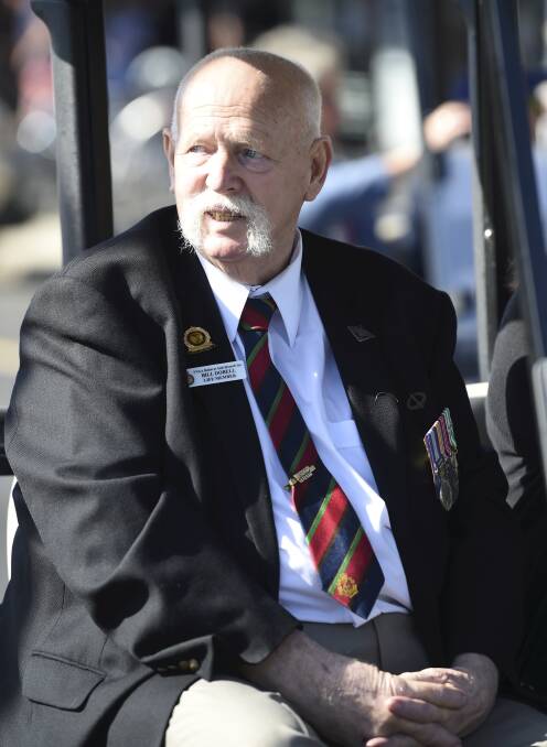 Bill Dobell at a 2023 Anzac Day ceremony. Picture by Lachlan Bence
