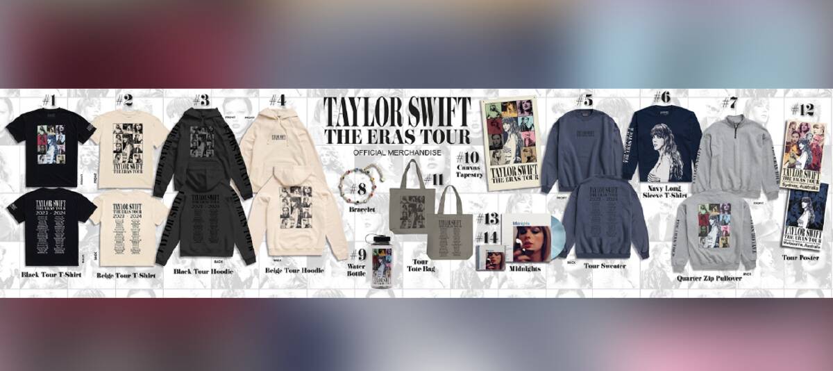 Taylor Swift's Eras Tour merchandise Melbourne and Sydney dates The