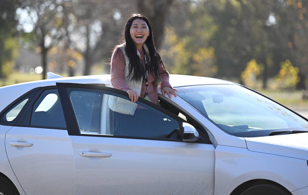 The day before Gwen Liu takes her first drive test in Australia. Picture by Lachlan Bence