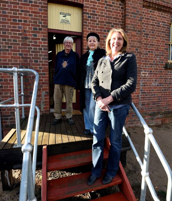 HAPPY: Ballarat MP Catherine King, Creswick Railway Workshop Association secretary Judy Henderson and Hepburn Shire councillor Don Henderson were pleased with the announcement. Picture: Lachlan Bence 