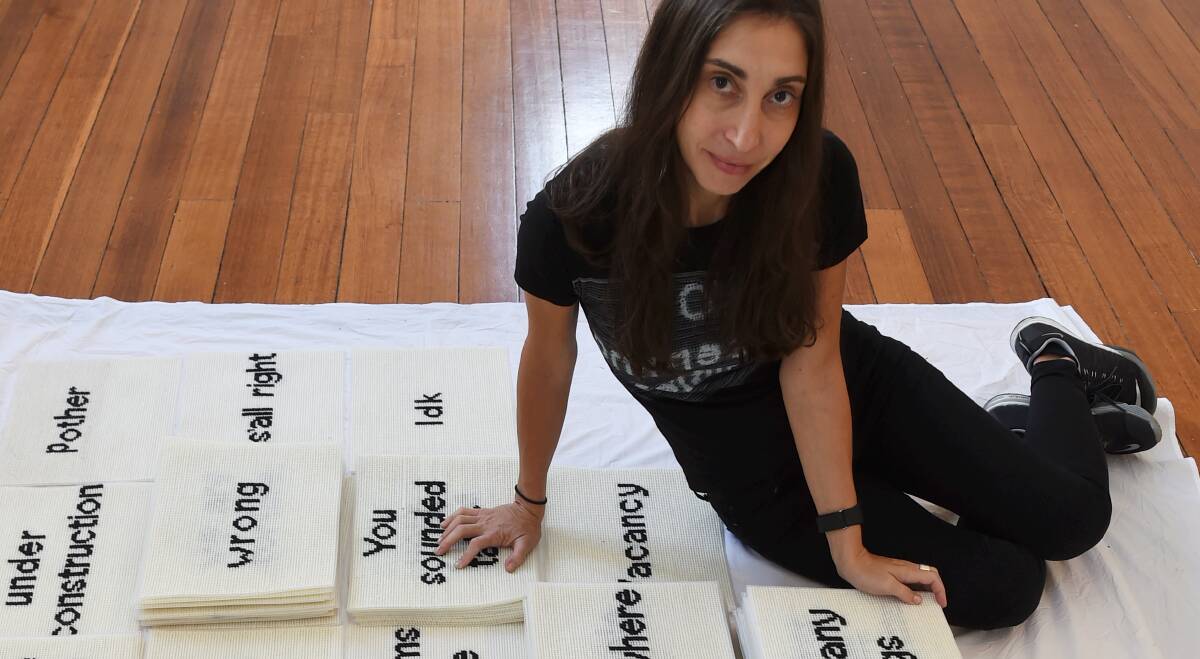 Meaning: Michelle Hamer has invited the Ballarat community to play with words and contribute to the art-making process. Picture: Lachlan Bence