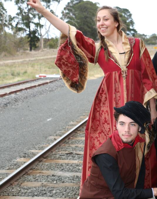 To thine own self be Clunes: Federation University students Laura Majzoub and Jesse Calvert will delight passengers travelling from Ballarat to Clunes.