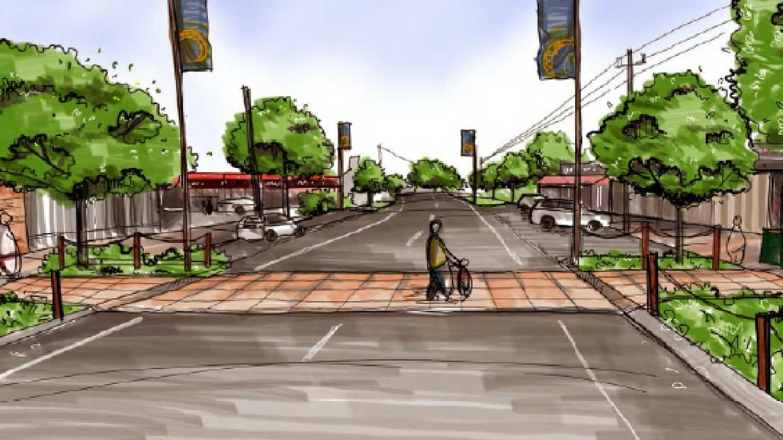 Smythesdale: A pedestrian crossing option has been included in the Golden Plains Shire concept design as part of a project to improve the main streetscape of the town. Picture: Golden Plains Shire