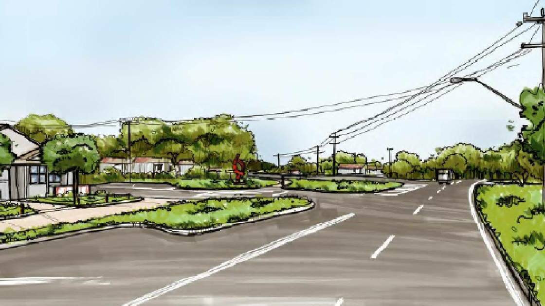 Scarsdale: A public art/gateway structure has been included in the Golden Plains Shire concept design as part of a project to improve the main streetscape of the town. Picture: Golden Plains Shire