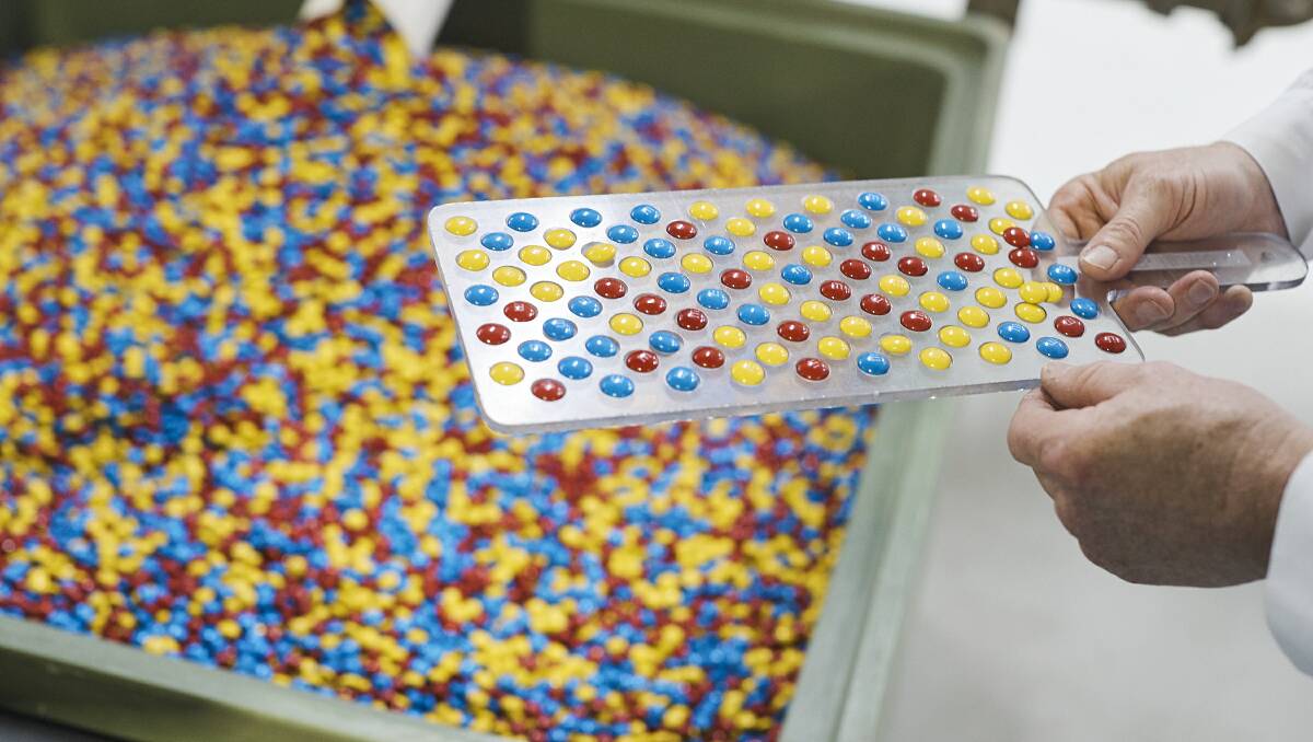 M&Ms on the production line. Picture supplied