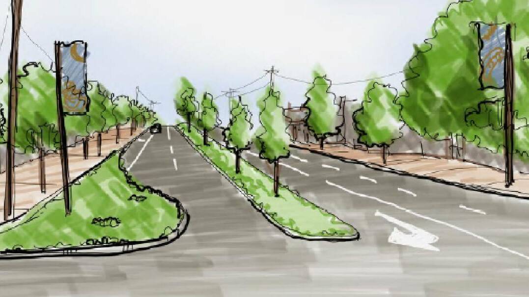 Linton: A widened median strip with additional trees and low planting has been included in the Golden Plains Shire concept design as part of a project to improve the main streetscape of the town. Picture: Golden Plains Shire