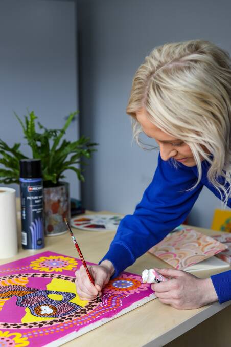 Jenna Oldaker at work in her Ballarat studio. Picture supplied