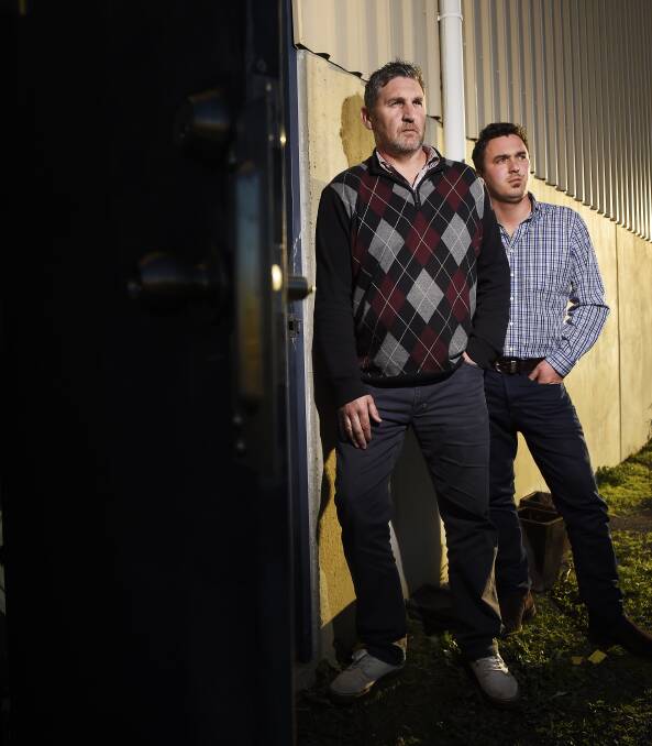 VICTIMS: Ballarat Motor Group's Grant Demamiel  and Zac Tiller increased security after a recent theft. Picture: Luka Kauzlaric
﻿