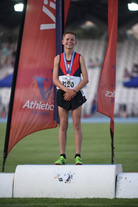 ON TRACK: Athlete Harry Sharp, 13, is in medal contention for the upcoming national titles after a strong performance at February's state championships. Picture: Supplied