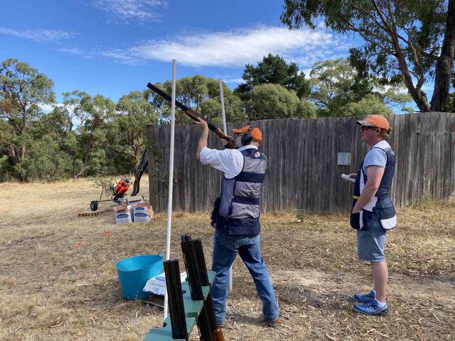 Ballarat Men's Mental Health director Max Crawford in action for the charity shoot, which raised more than $11,000. 