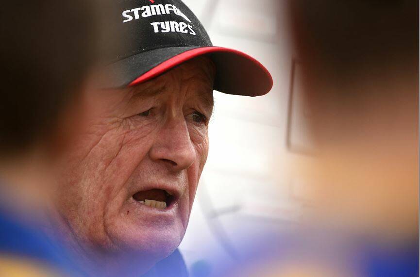 Legendary footy coach John Northey was well-known for his rousing speeches in the huddle in games across the Ballarat region. Picture by Justin Whitelock