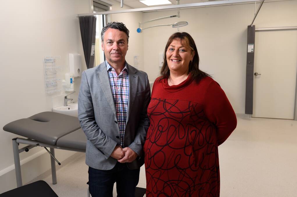 UFS chief executive officer Matt Vagg and primary care operations manager Danielle Trezise in the priority care clinic, which opens next week to help take pressure off Ballarat's emergency department. Picture by Adam Trafford
