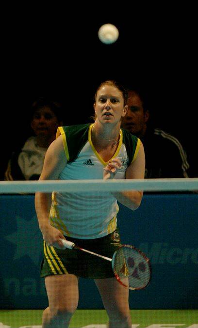 Olympic badminton player Kellie Lucas, pictured in 2006 Melbourne Commonwealth Games action, is a four-time Ballarat Sportswoman of the Year winner. Picture by Lachlan Bence