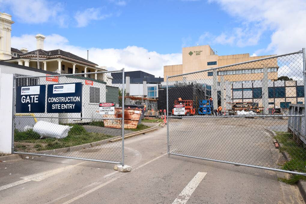 A glimpse at the latest construction works underway at St John of God Ballarat Hospital. Picture by Adam Trafford