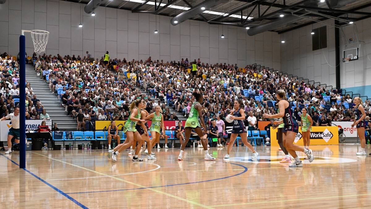 When Ballarat Sports and Events Centre hosts Super Netball, such as the Melbourne Vixens' pre-season blitz in March, extra infrastructure is typically needed. Picture by Adam Trafford