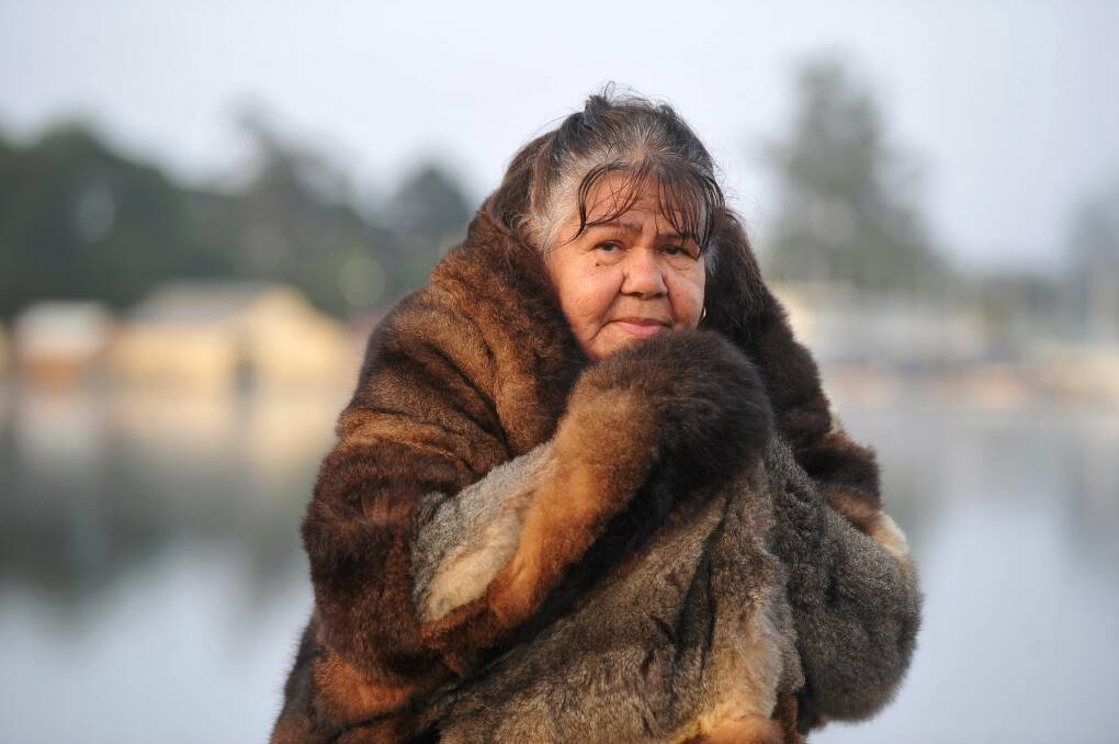 Aunty Diana Nikkelson at Ballarat's inaugural Survival Day dawn ceremony in 2020. Picture by Lachlan Bence