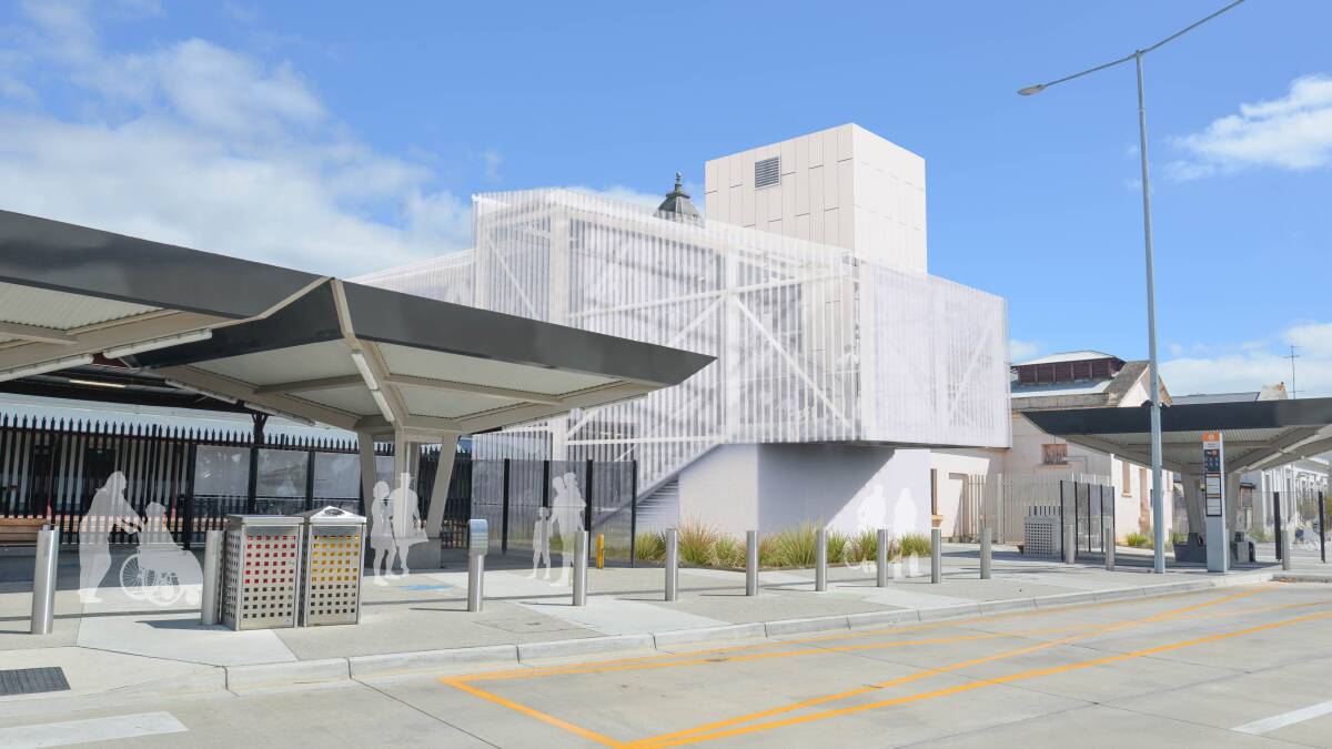 An artist's impression of the new pedestrian overpass at the Ballarat train station. Picture contributed