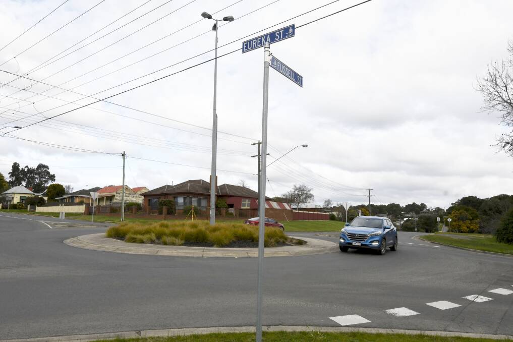 The roundabout at Fussell Street will be upgraded at Eureka Street. Picture: Lachlan Bence