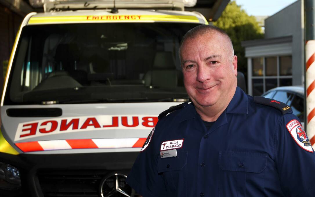 Calling time: Ballarat paramedic Stephen Ford has worked across the organisation, and is retiring after 43 years. Picture: Lachlan Bence