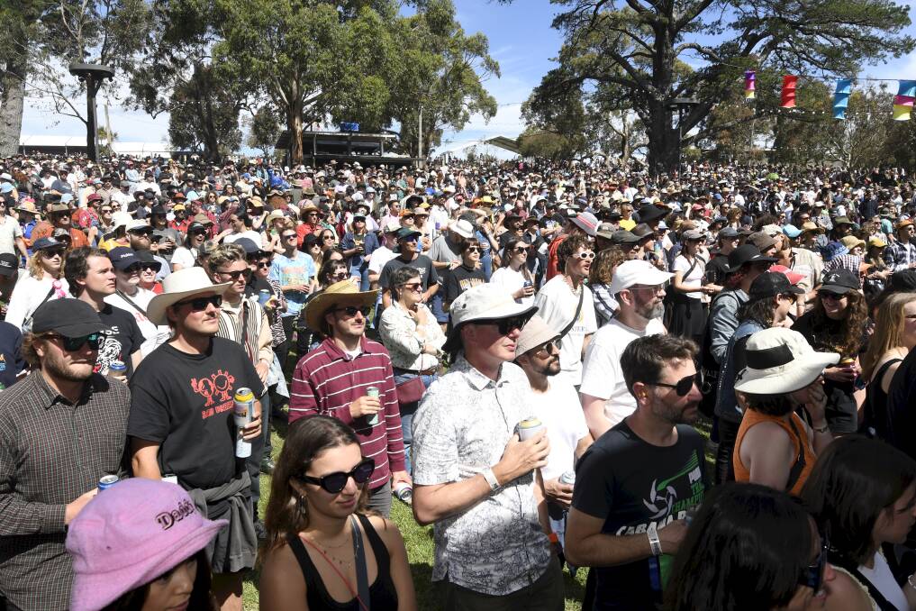 Crowds at the 2022 Meredith Music Festival. Picture by Lachlan Bence