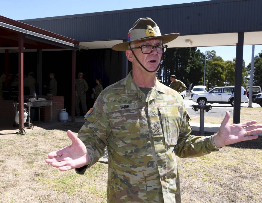 Army chief Lieutenant General Rick Burr speaks in Ballarat. Picture: Lachlan Bence