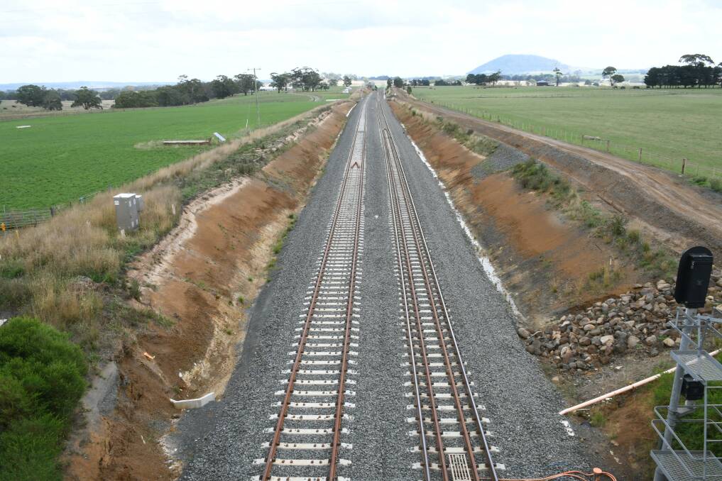 A new passing loop just outside Ballarat. Picture: The Courier