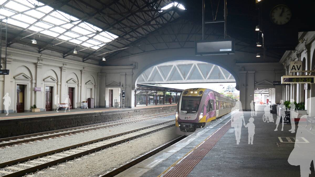 Concept art of the new overpass at the Ballarat train station. Picture contributed