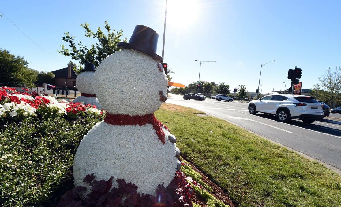 Pointless vandalism: the snowmen are about one metre high. Residents say it's hard to see the point of the theft beyond mindless stupidity. Picture: City of Ballarat.