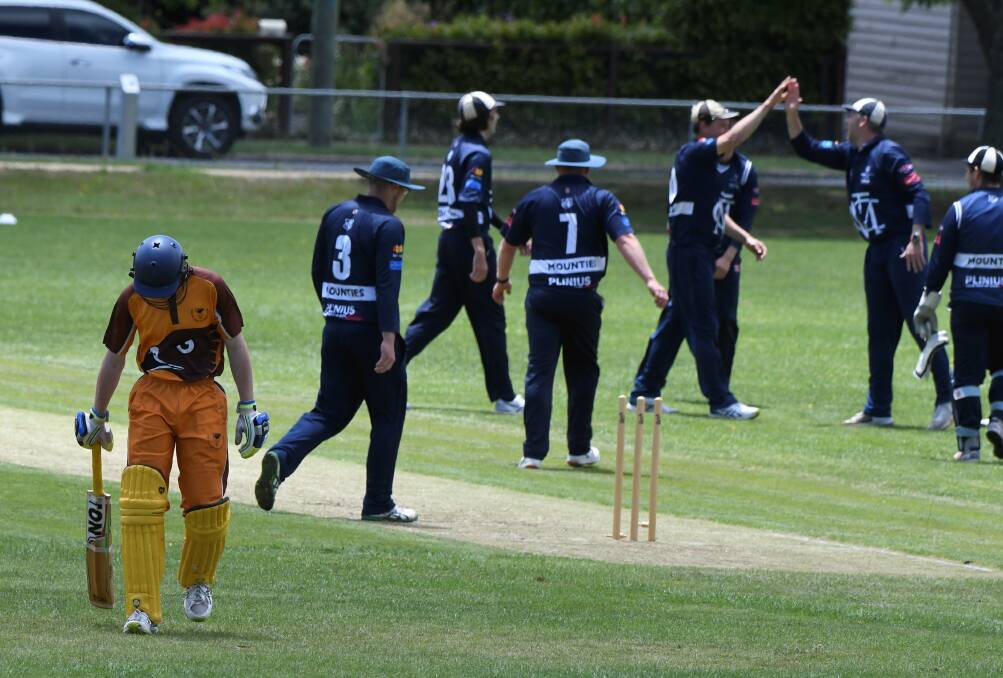 Mt Clear celebrates a wicket on Saturday.