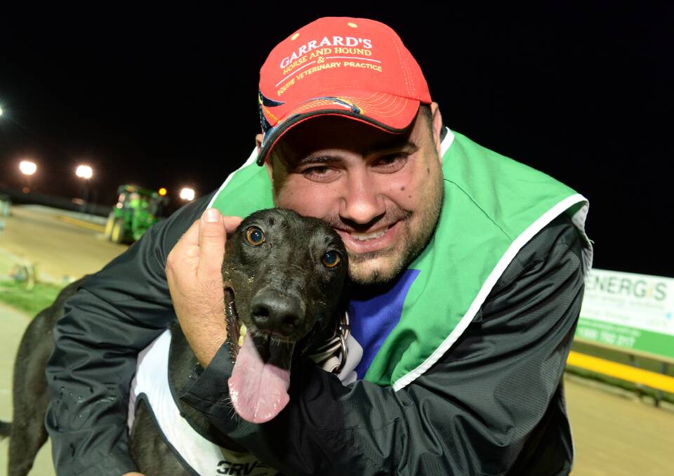 ALL SMILES: Anthony Azzopardi, pictured with Zambora Brockie after winning last year's Ballarat Cup, claimed group 1 glory on Saturday night.